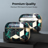 AirPods 3rd Generation 2021 Marble Case|Full Body Protective Cover with Keychain| Green & Gold