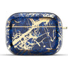 AirPods 3rd Generation 2021 Marble Case|Full Body Protective Cover with Keychain| Navy & Gold
