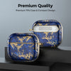 AirPods 3rd Generation 2021 Marble Case|Full Body Protective Cover with Keychain| Navy & Gold