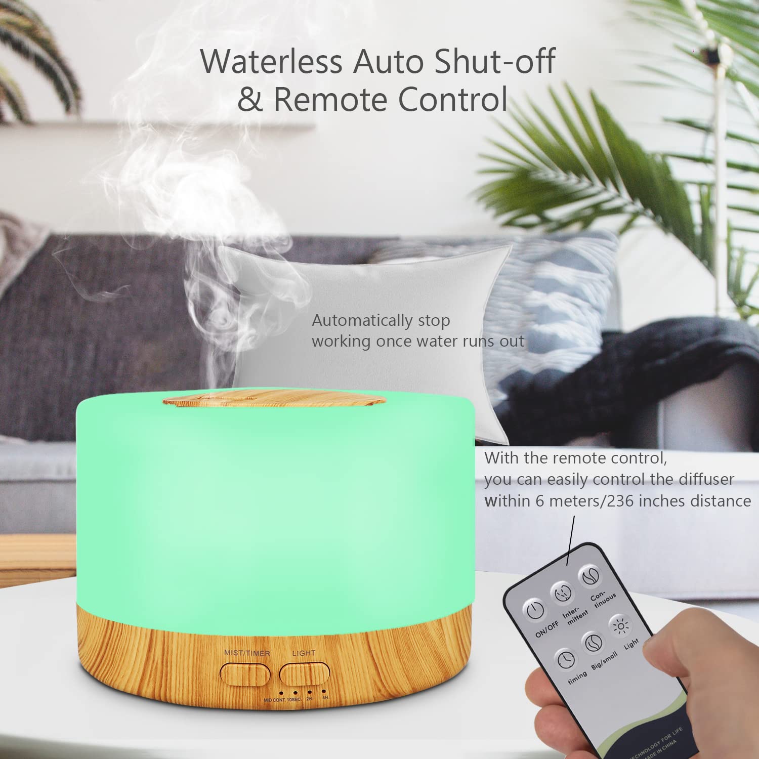 700ml Essential Oil Diffuser Premium 5 In 1 Ultrasonic Aromatherapy Aroma Oil Diffuser Humidifier Remote Aroma Diffuser With Auto Shut-off Function