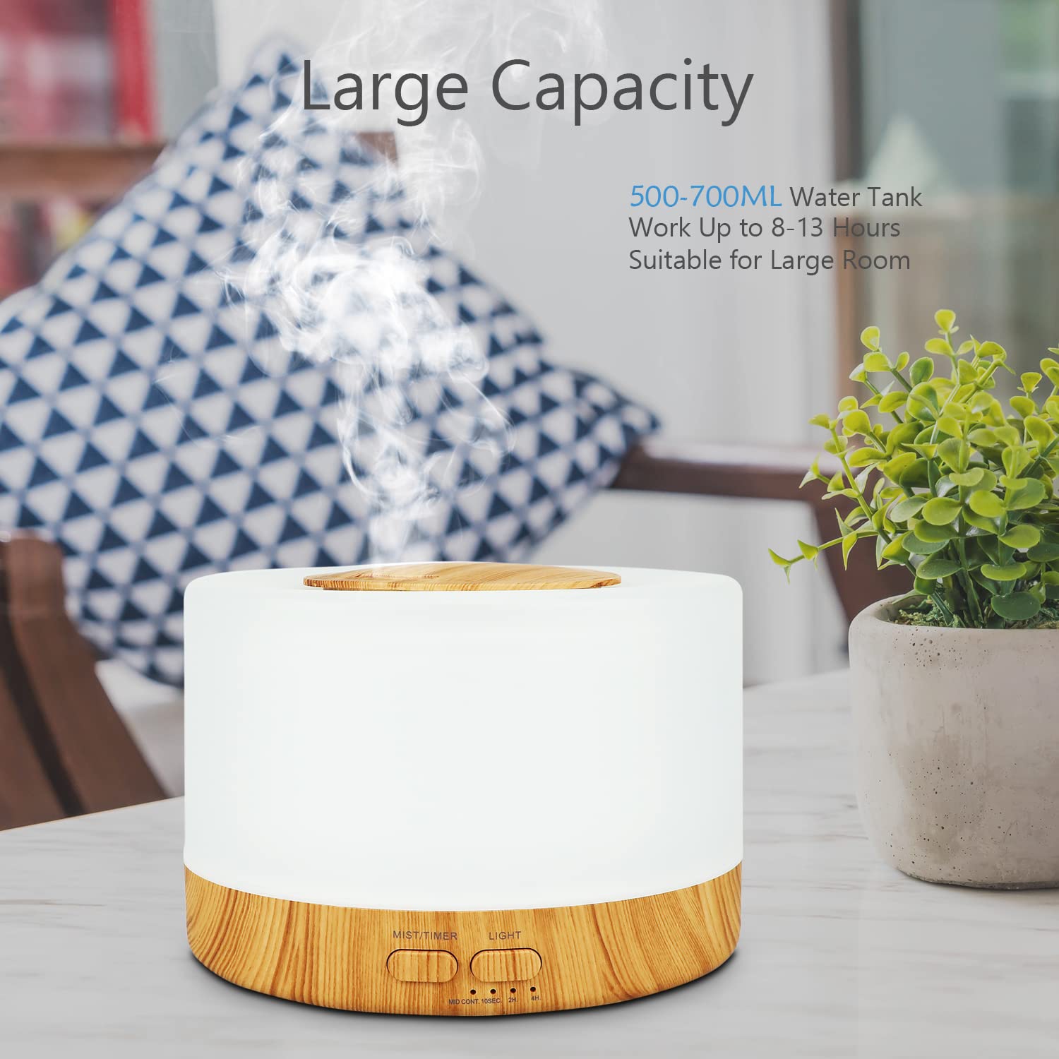 700ml Essential Oil Diffuser Premium 5 In 1 Ultrasonic Aromatherapy Aroma Oil Diffuser Humidifier Remote Aroma Diffuser With Auto Shut-off Function
