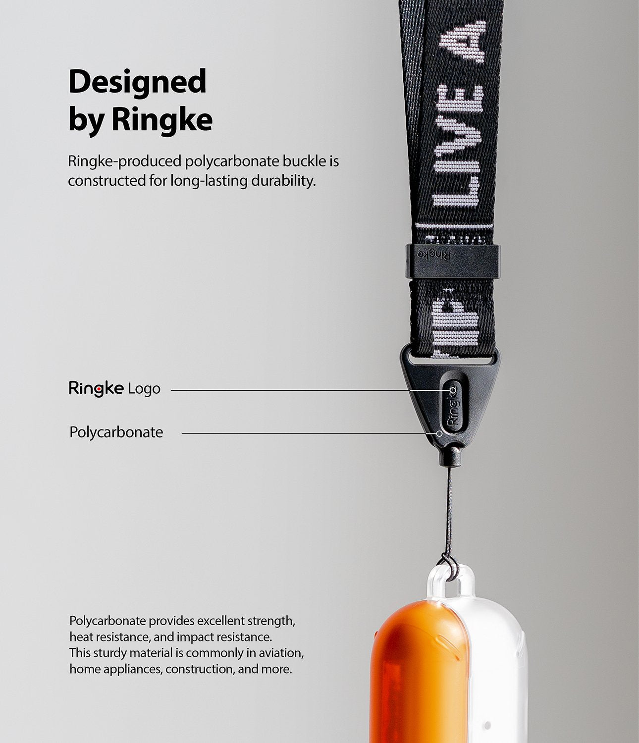 Universal Lanyard Shoulder Strap| Lettering Black