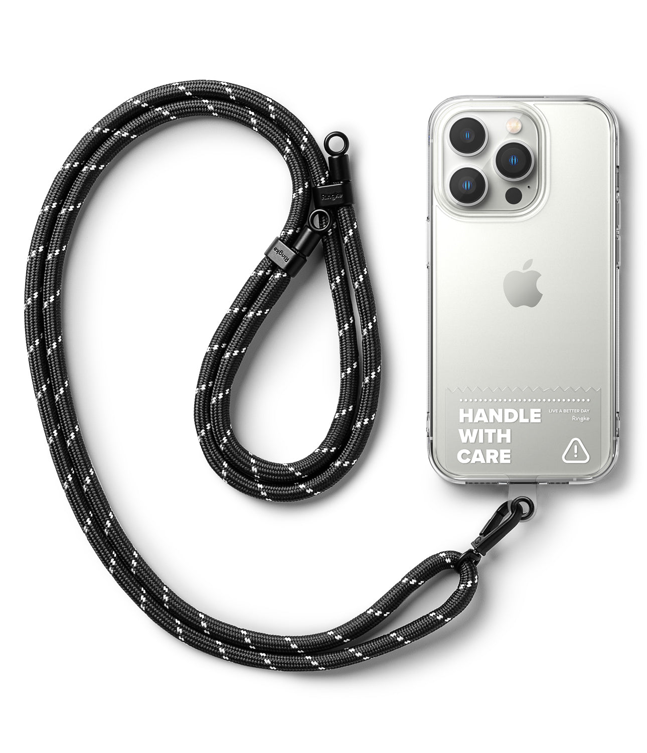 Strap Holder Link for Universal Smartphones Tether Lanyard Phone Straps | Black/White