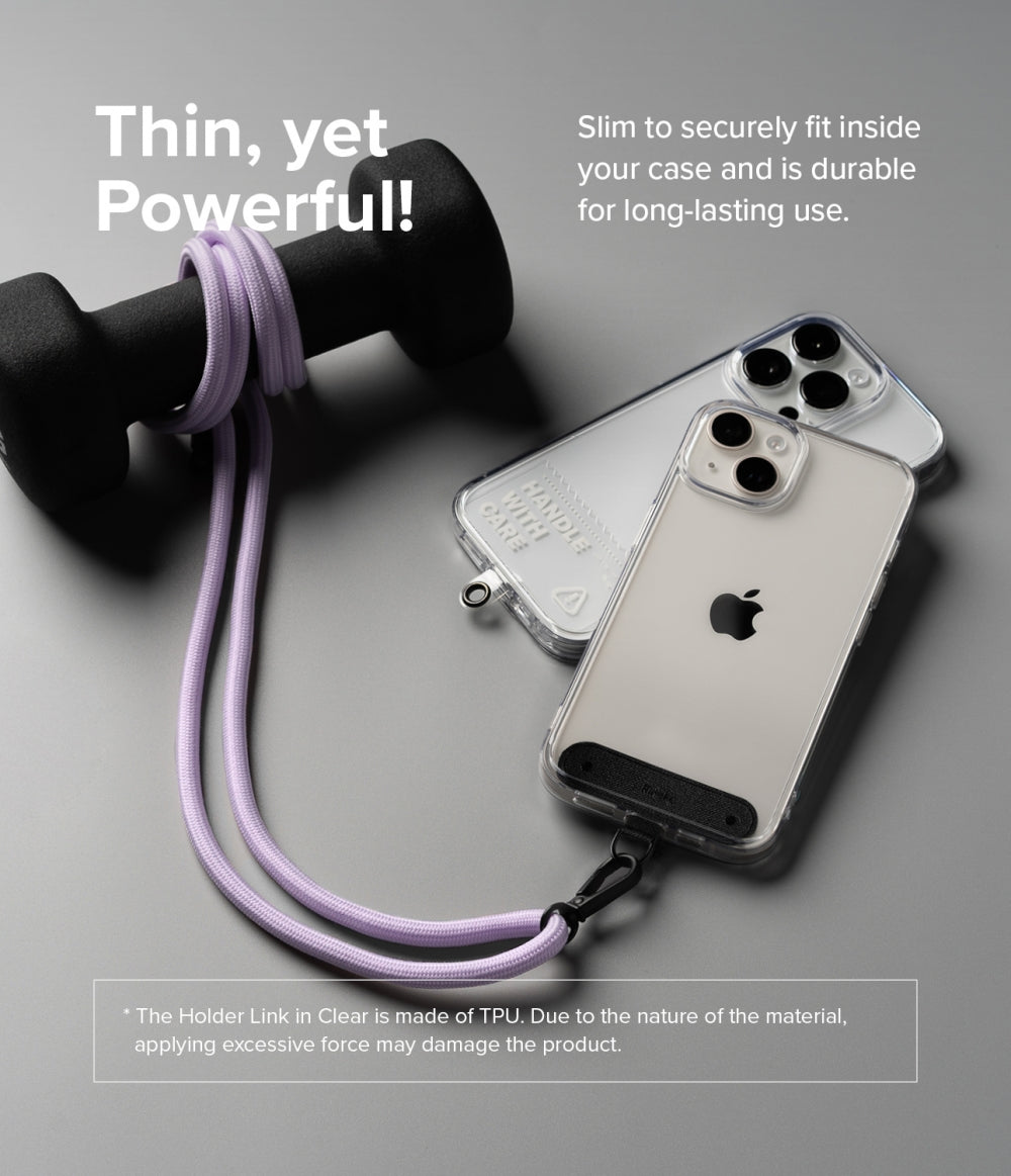 Strap Holder Link for Universal Smartphones Tether Lanyard Phone Straps | Black/White