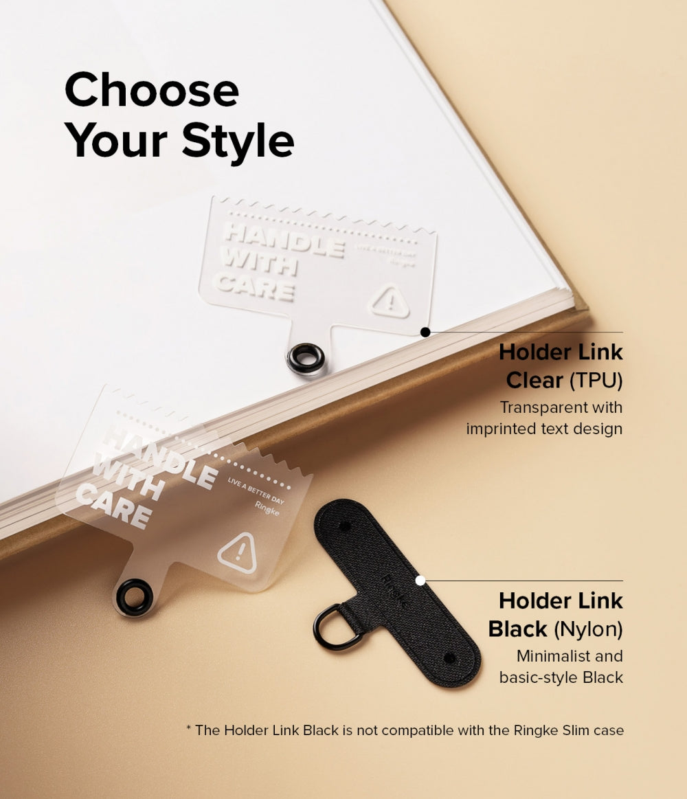 Strap Holder Link for Universal Smartphones Tether Lanyard Phone Straps | Black/White