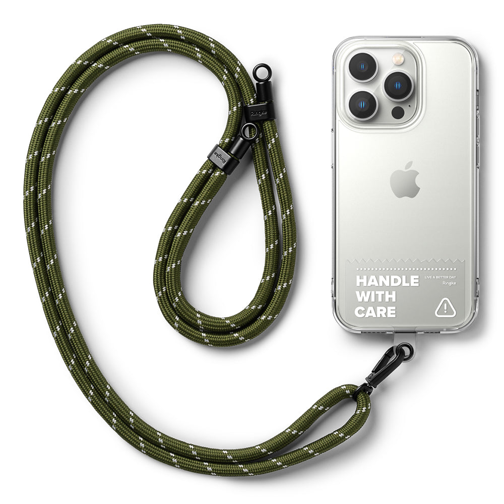 Strap Holder Link for Universal Smartphones Tether Lanyard Phone Straps | Khaki/White