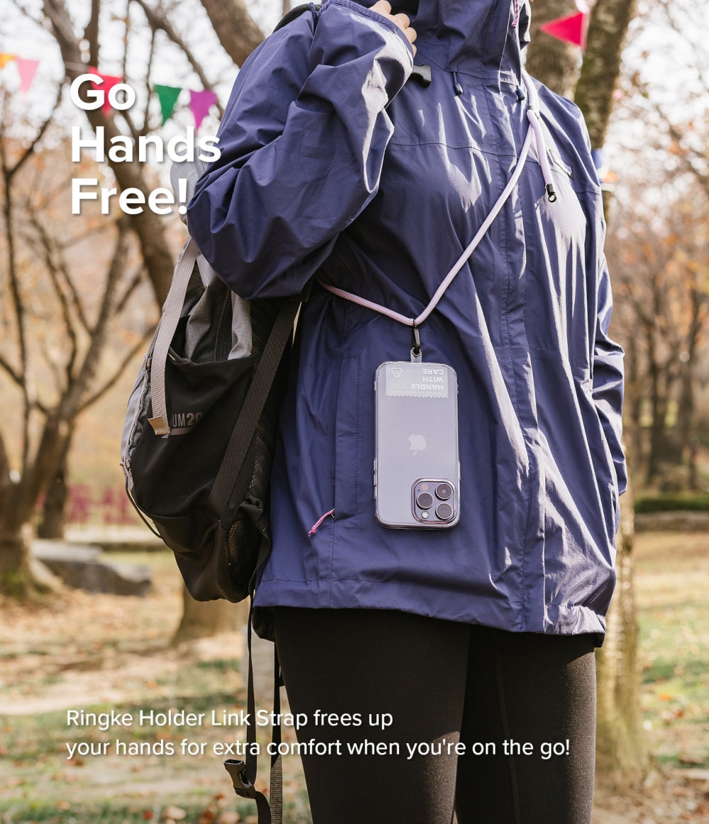 Strap Holder Link for Universal Smartphones Tether Lanyard Phone Straps | Khaki/White