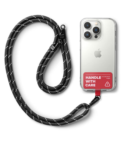 Holder Link Strap Designed for Camera Strap and Phone Strap | Black/White (Tarpaulin Red)