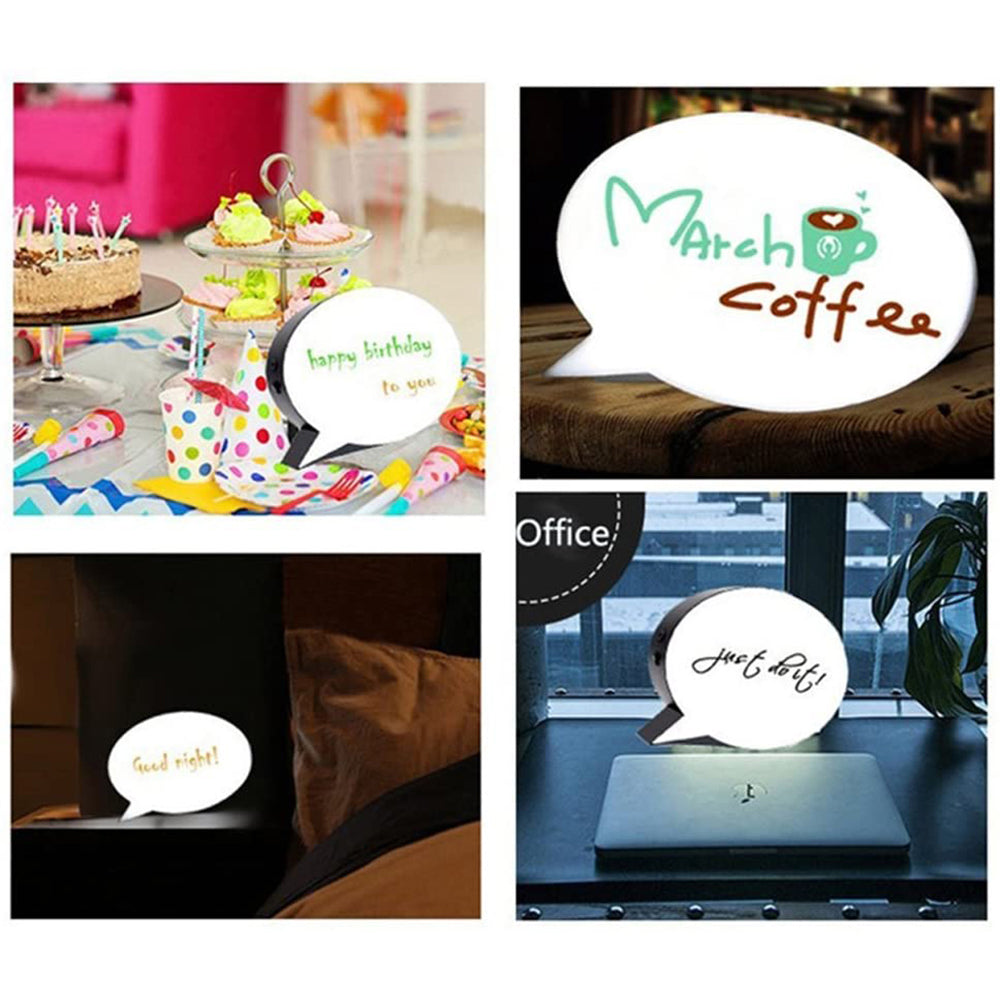 LED Message Bubble Light Box Wall Decoration DIY Handwriting Letter Message Board LED Drawing Box with 3 Marker Pen Eraser Attached & USB Cable