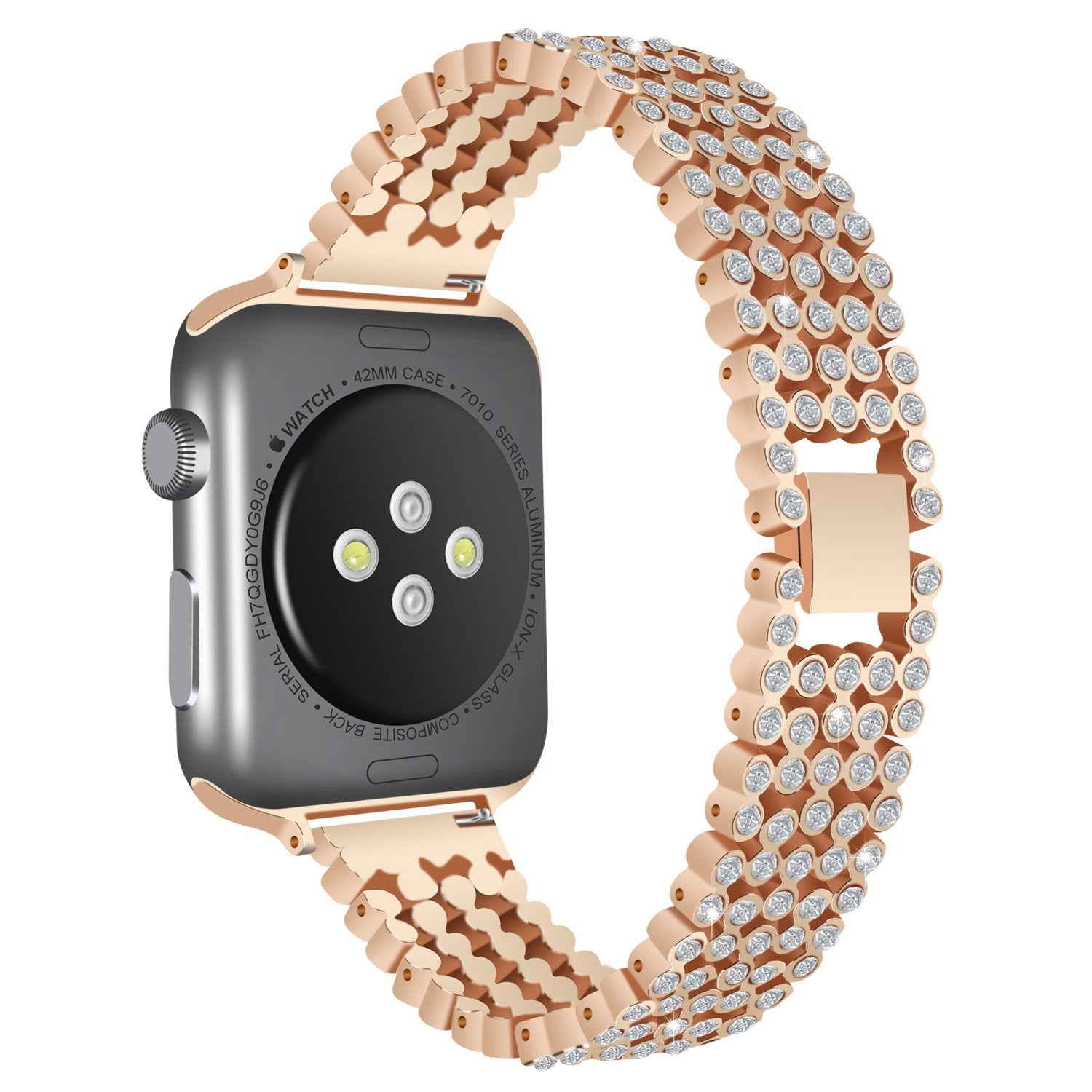Apple Watch 41mm / 40mm / 38mm | Metal Rhinestone Diamond Stainless Steel Replacement Band |Black