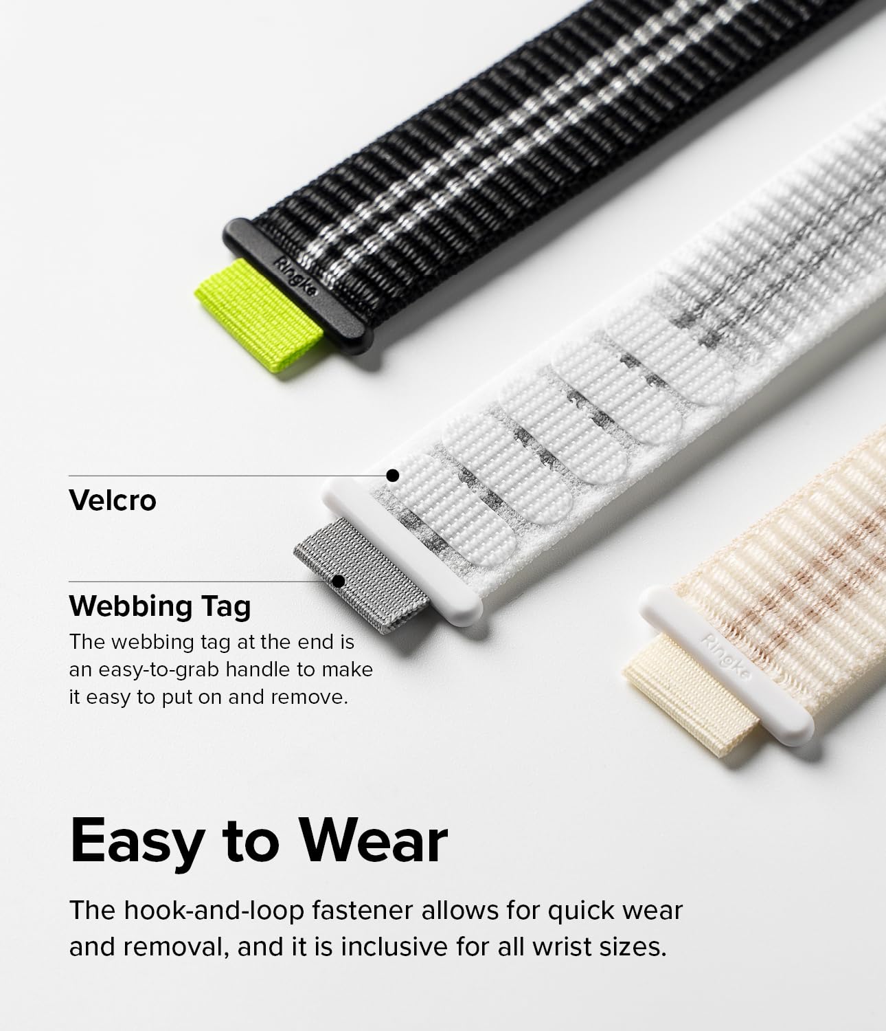 Apple Watch 38 / 40 / 41mm Sports Air Loop Nylon Smartwatch Replacement Bands | Cream