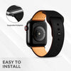 Apple Watch Ultra 49mm / 45mm / 44mm / 42mm | Leather Straps| Black