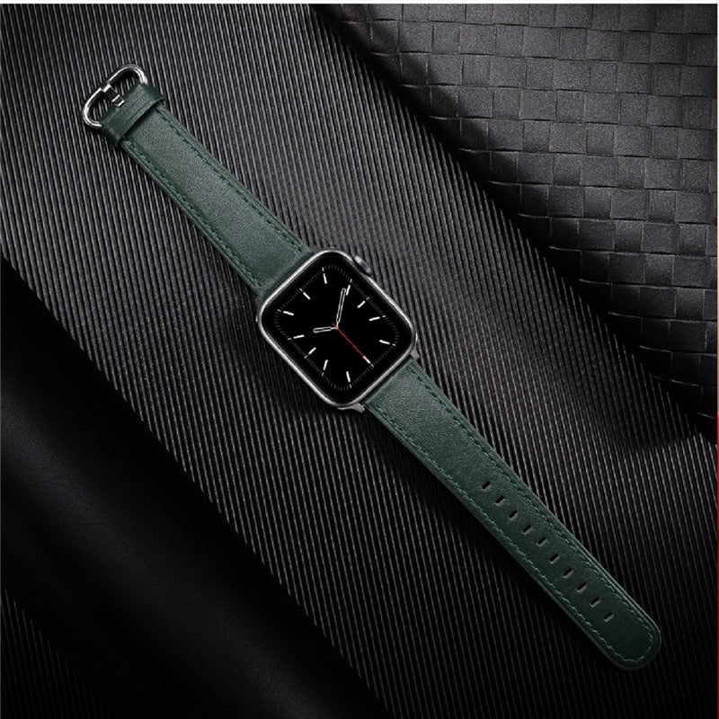 Apple Watch Ultra 49mm / 45mm / 44mm / 42mm | Leather Straps| Green