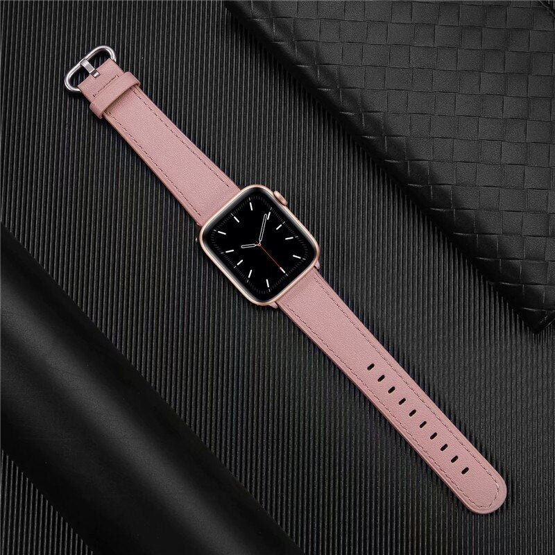 Apple Watch 41mm / 40mm / 38mm | Leather Watch Band Strap | Pink