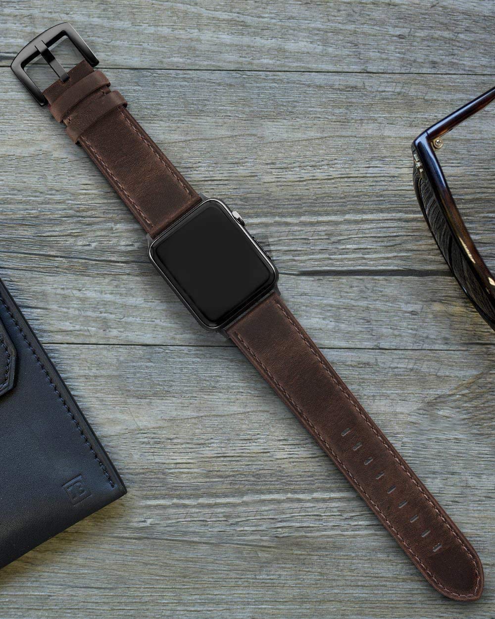 Apple Watch Ultra 49mm / 45mm / 44mm / 42mm | Crazy Horse Leather watch Band | Brown
