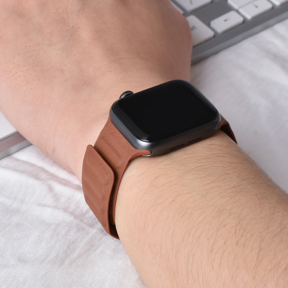 Apple Watch Ultra 49mm / 45mm / 44mm / 42mm | Leather Magnetic Loop Watch Band Strap | Dark Blue