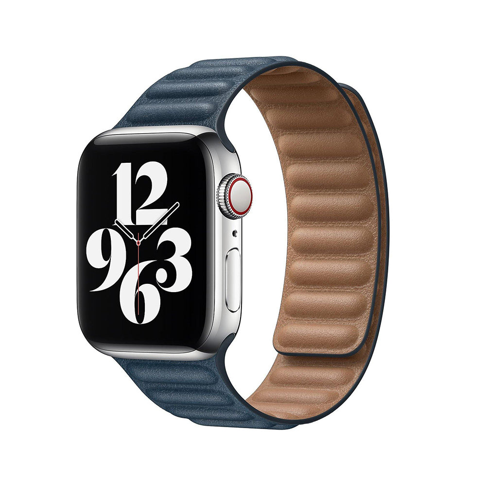 Apple Watch Ultra 49mm / 45mm / 44mm / 42mm | Leather Magnetic Loop Watch Band Strap | Dark Blue