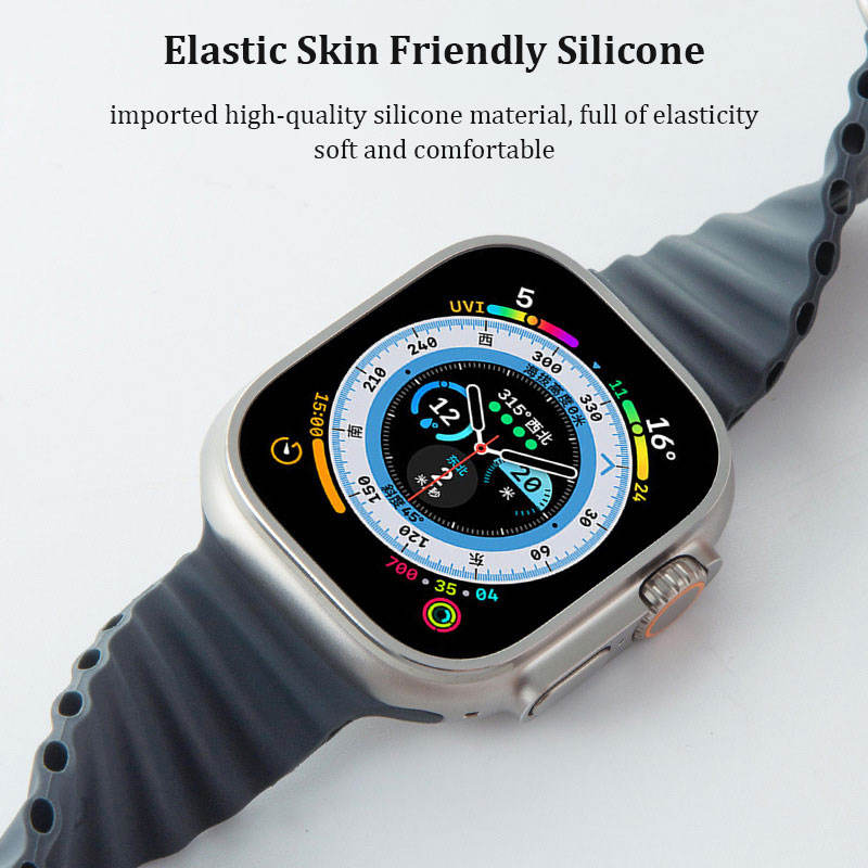 Designer Apple watch band iwatch strap series 1 2 3 4 5 6 7 8 SE ULTRA V L  BLACK