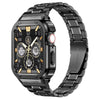O Ozone - Stainless Steel Watch Band with Case Compatible with Apple Watch Series 9/8/7 (45mm)- Black