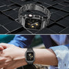 Stainless Steel Watch Band with Case Compatible with Apple Watch Series 9/8/7 (45mm)- Classic Silver Black