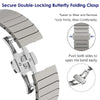 Apple Watch Ultra 2 Band 49mm 45mm 44mm 42mm, Titanium Band Stainless Steel Metal Wristband with Butterfly Buckle