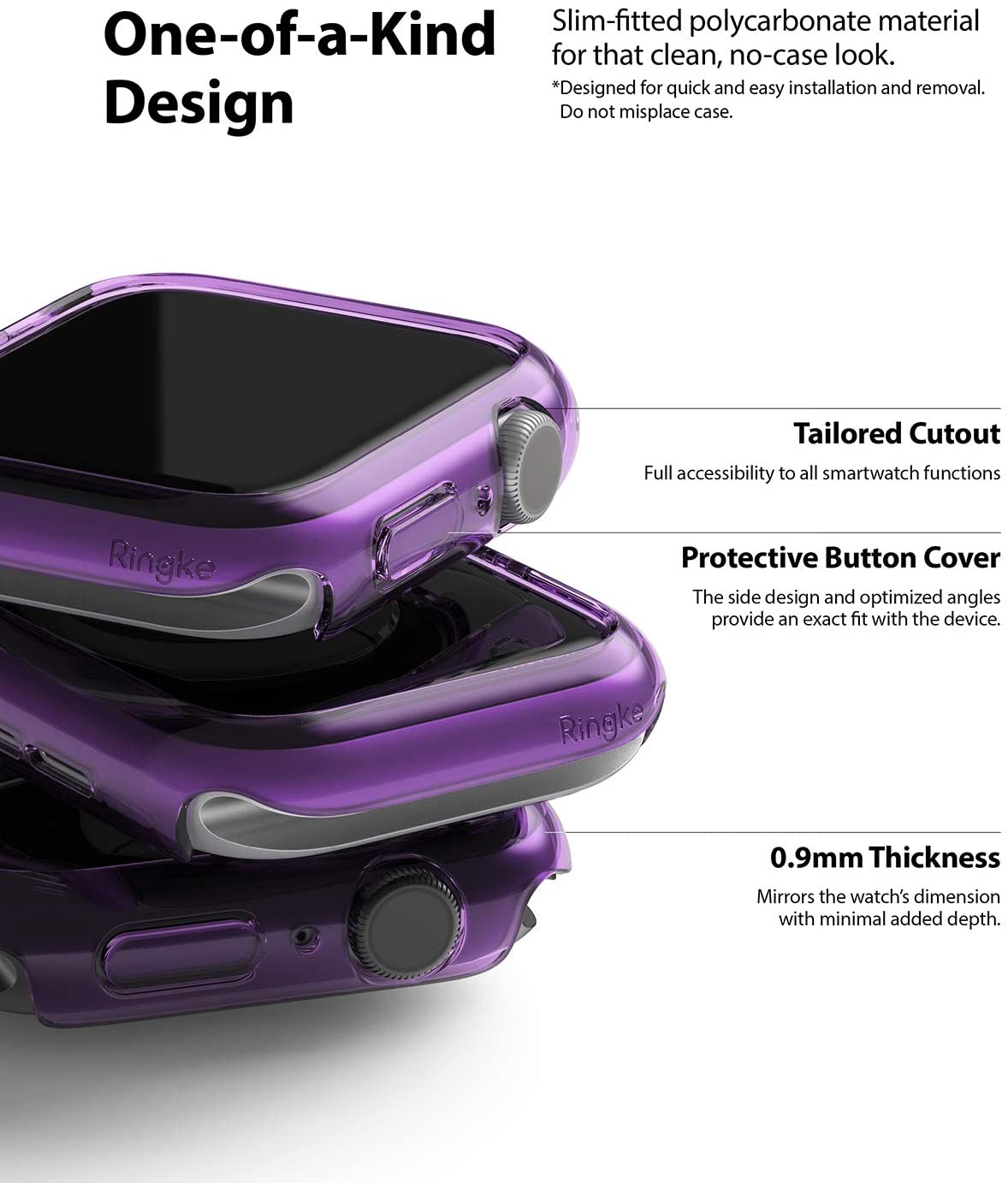Apple Watch SE /6 /5 /4 40mm Case| Slim Series| Clear + Purple