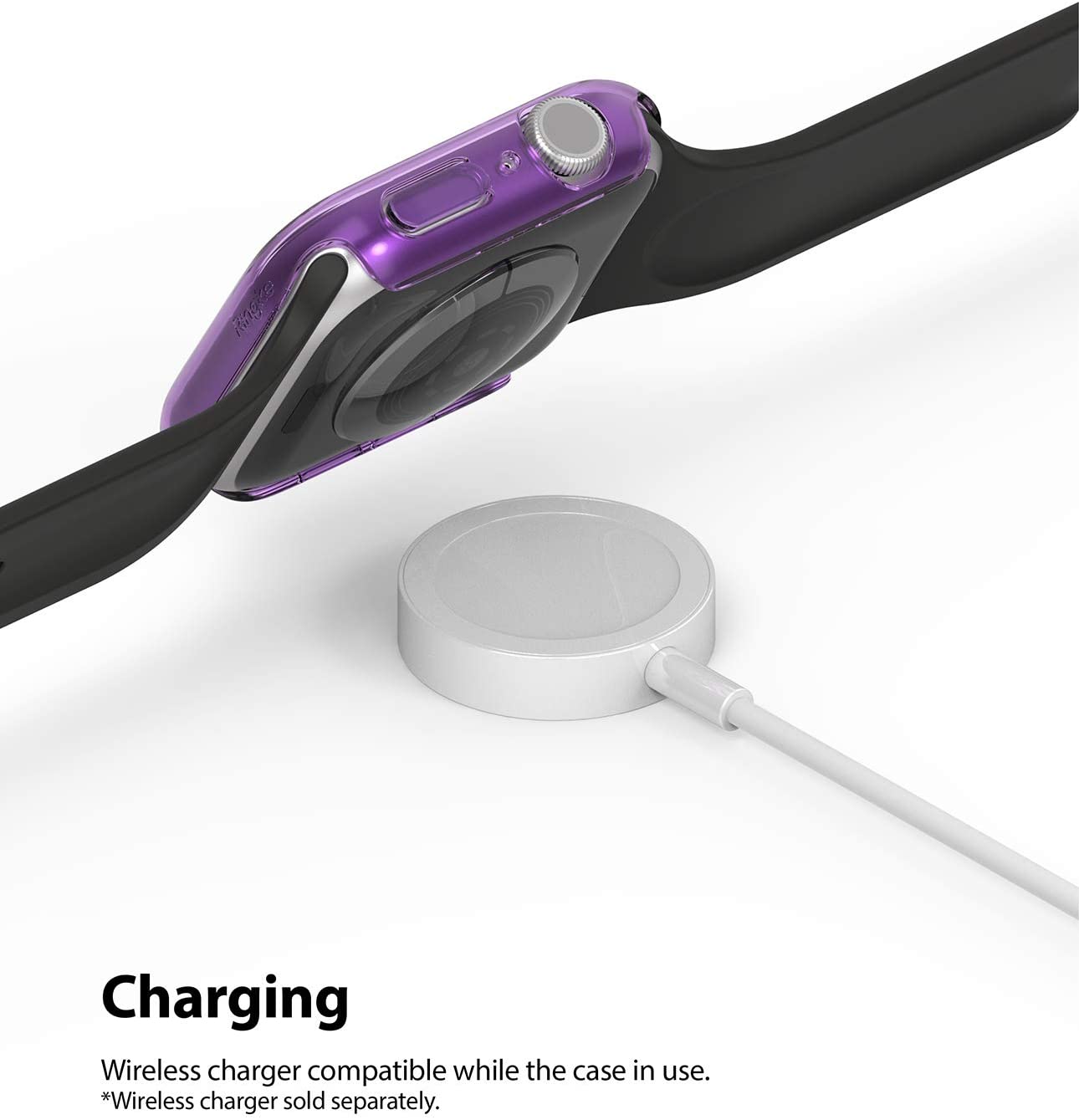Apple Watch SE /6 /5 /4 40mm Case| Slim Series| Clear + Purple