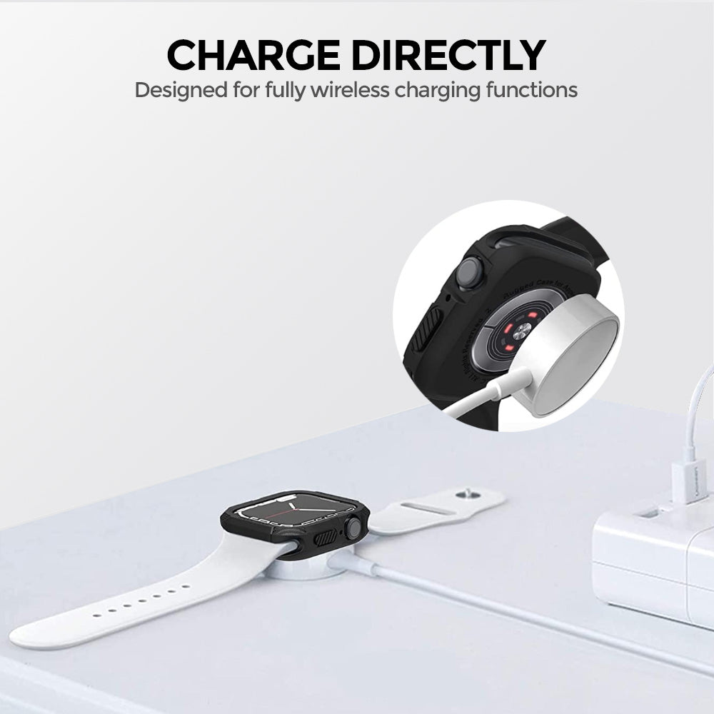 Rugged Cover Series | Apple Watch Series 8 45mm Case with Screen Protector  Pack of 6  | Clear/Black/Orange/Blue/Green/Grey