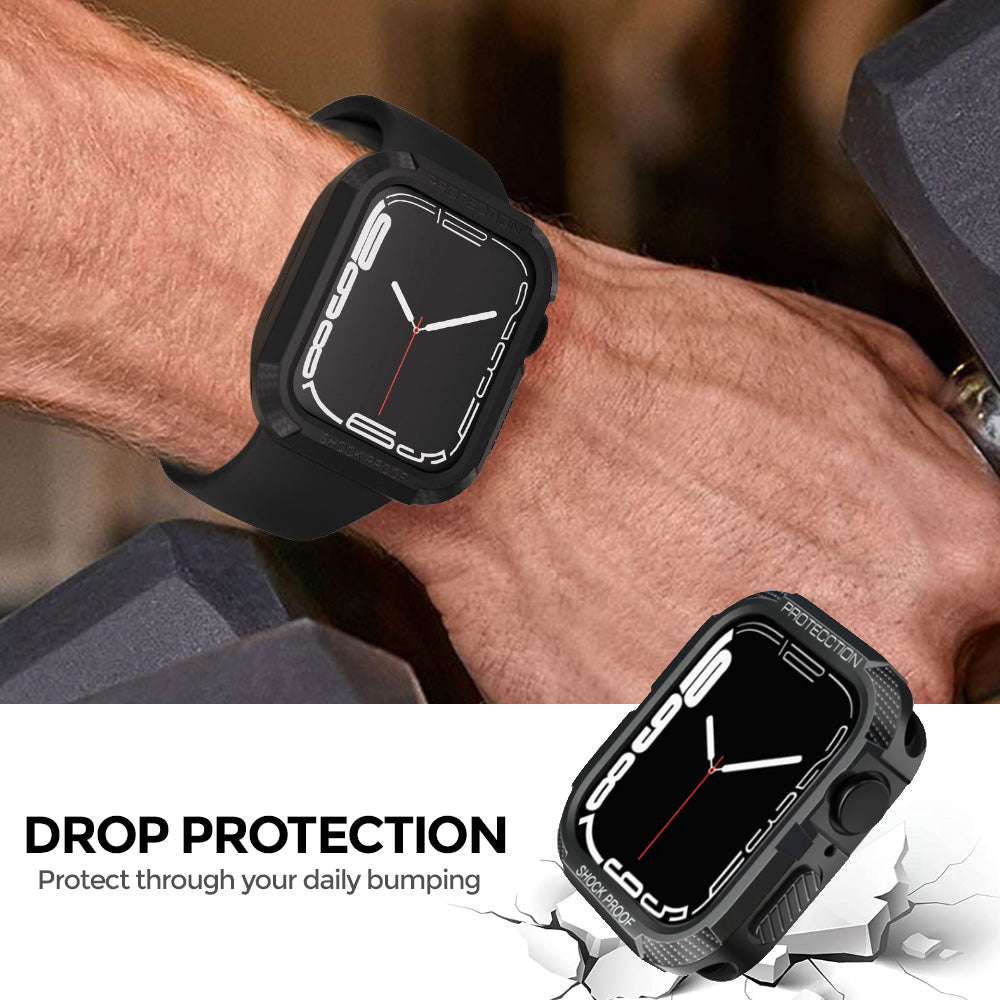 Rugged Cover Series | Apple Watch Series 8 45mm Case with Screen Protector  Pack of 6  | Clear/Black/Orange/Blue/Green/Grey