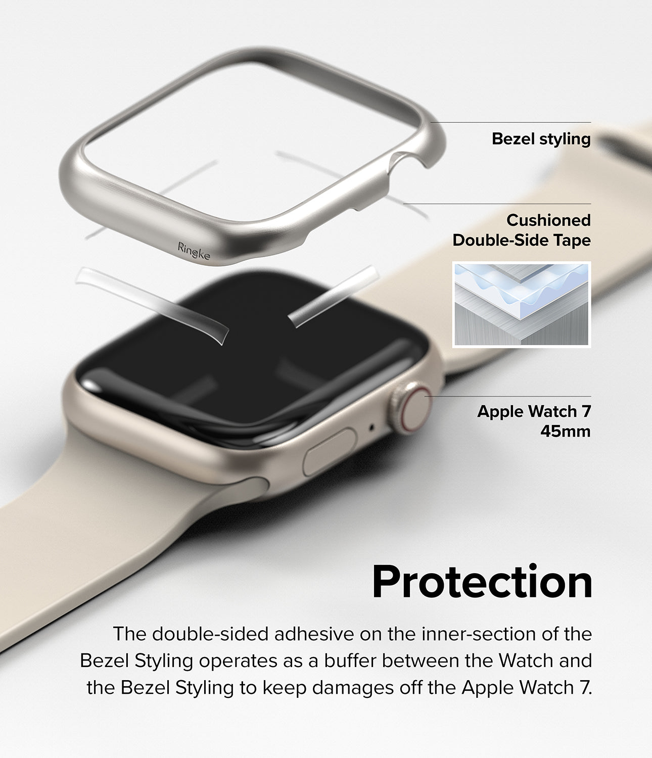 Apple Watch 8 / 7 45mm | Bezel Styling| Silver (45-09)