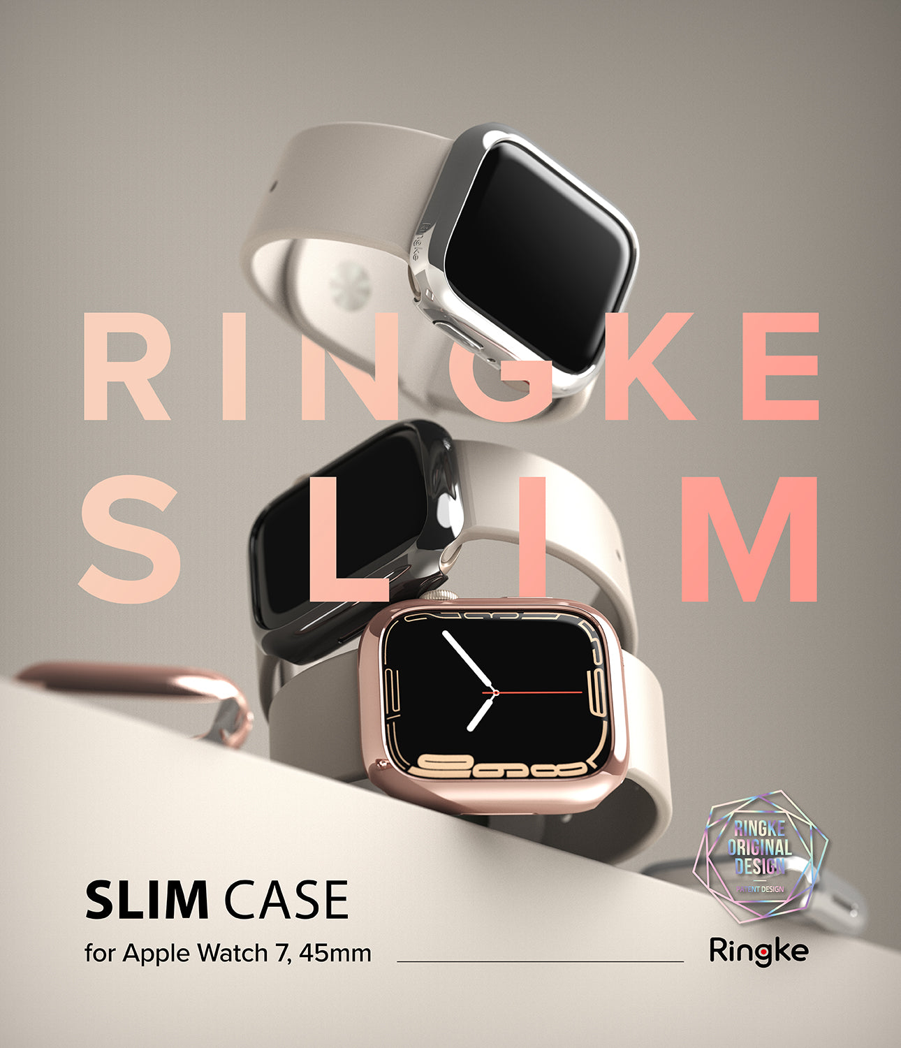 Apple Watch 9 / 8 / 7 45mm Apple Watch Series (45mm) Case | Slim Series| Clear + Dark Chrome