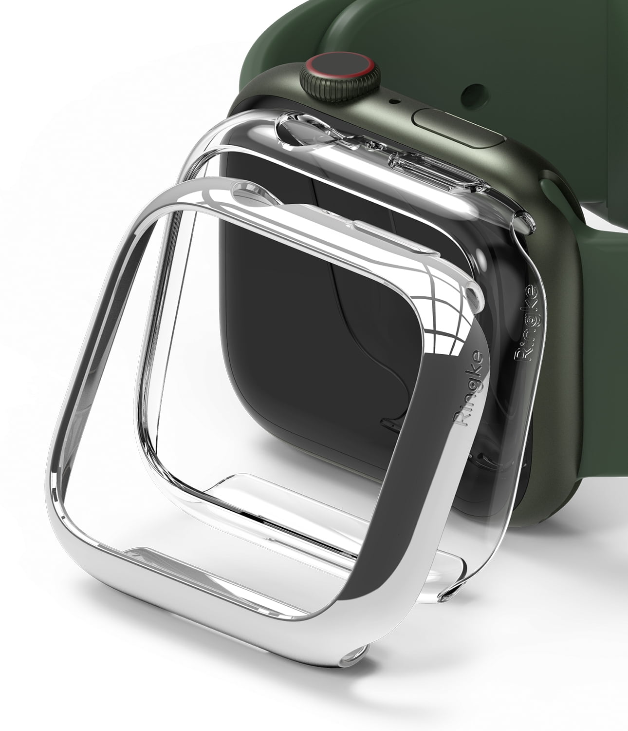 Apple Watch 9 / 8 / 7 41mm Apple Watch Series (41mm) Case | Slim Series| Clear + Chrome