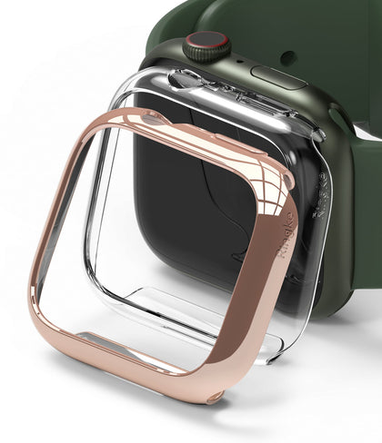 Apple Watch 9 / 8 / 7 41mm Apple Watch Series (41mm) Case | Slim Series| Clear + Chrome Rose Gold