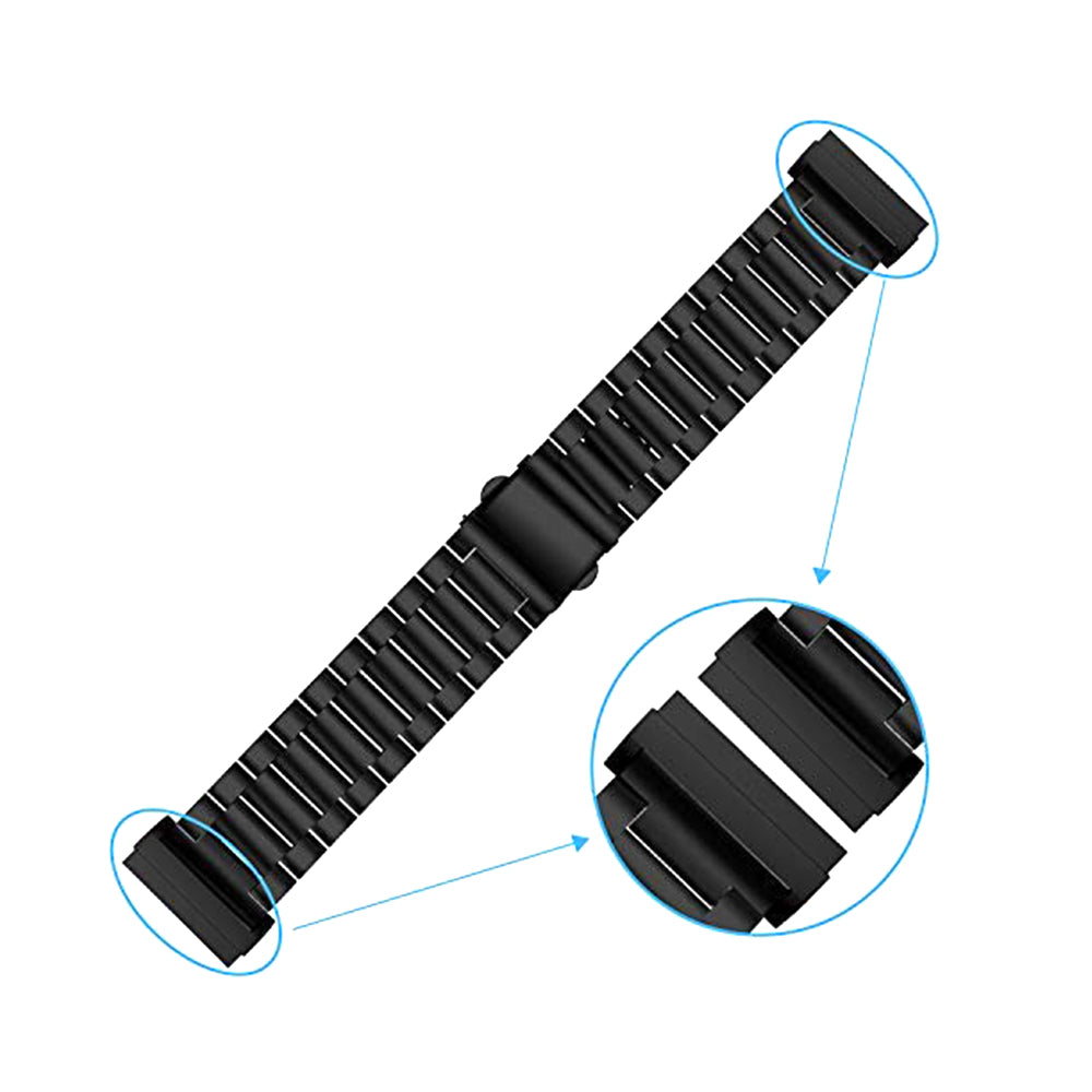 Metal Watch Band | Fitbit Sense & Fitbit Versa 3 Smart Watch| Black/Silver