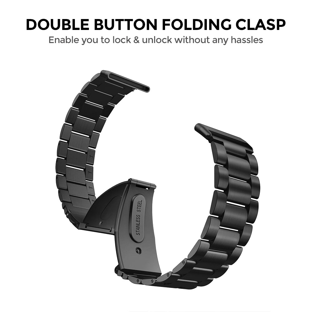 Metal Watch Band | Fitbit Sense & Fitbit Versa 3 Smart Watch| Black/Silver