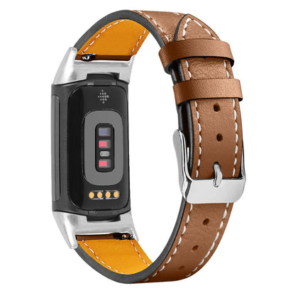Leather Watch Band | Fitbit Charge 5 Smart Watch| Brown