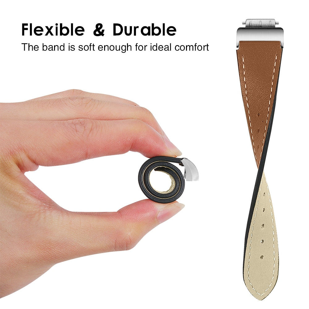 Leather Watch Band | Fitbit Charge 5 Smart Watch| Starlight