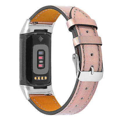 Leather Watch Band | Fitbit Charge 5 Smart Watch| Light Pink