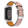 Leather Watch Band | Fitbit Charge 5 Smart Watch| Light Pink