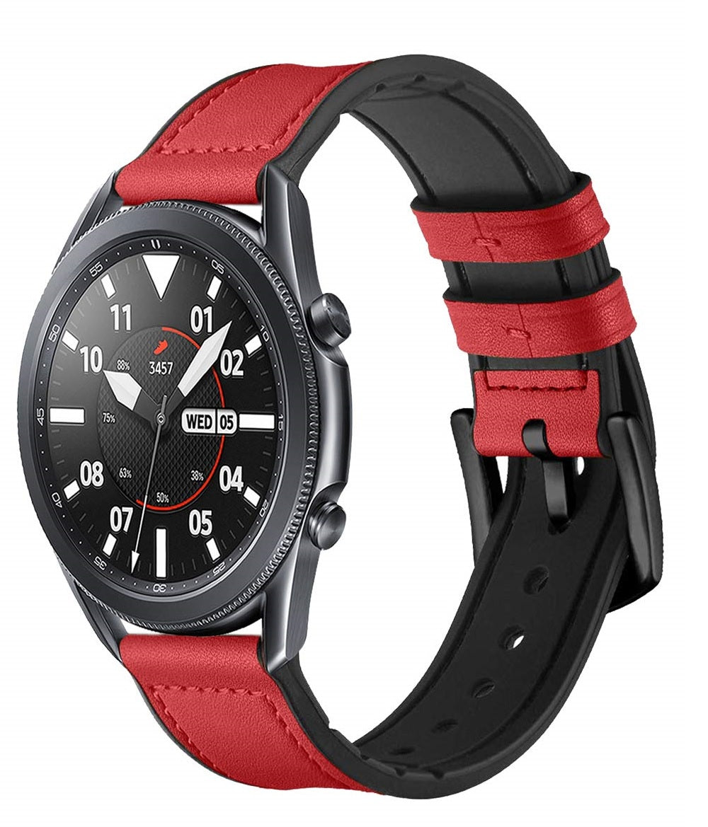 Samsung Galaxy Watch 3 45mm /46mm / Gear S3 Frontier / Classic / Watch GT 2 46mm | 22mm Soft Leather Strap | White