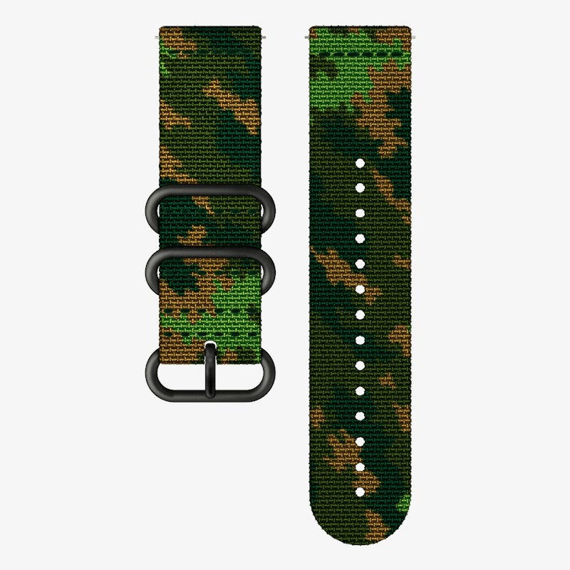 Samsung Galaxy Watch 3 45mm /46mm / Gear S3 Frontier / Classic / Watch GT 2 46mm | Woven Nylon Strap Watch Band   | Camouflage Army Green