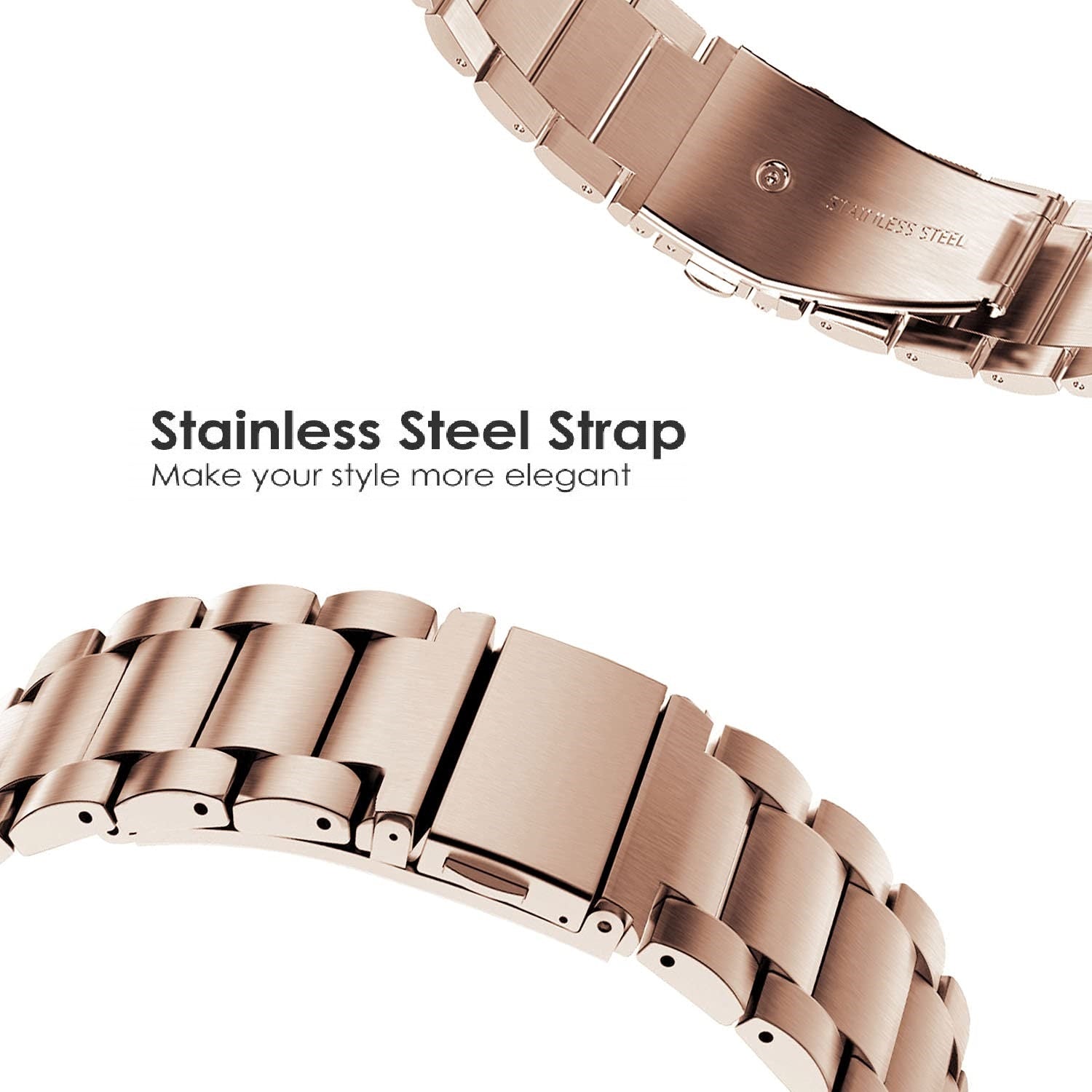 Samsung Galaxy Watch 4 40mm 44mm/Classic/Active 2 40mm 44mm/Galaxy Watch 3 41mm | Metal Watch Band Straps | Rose Gold