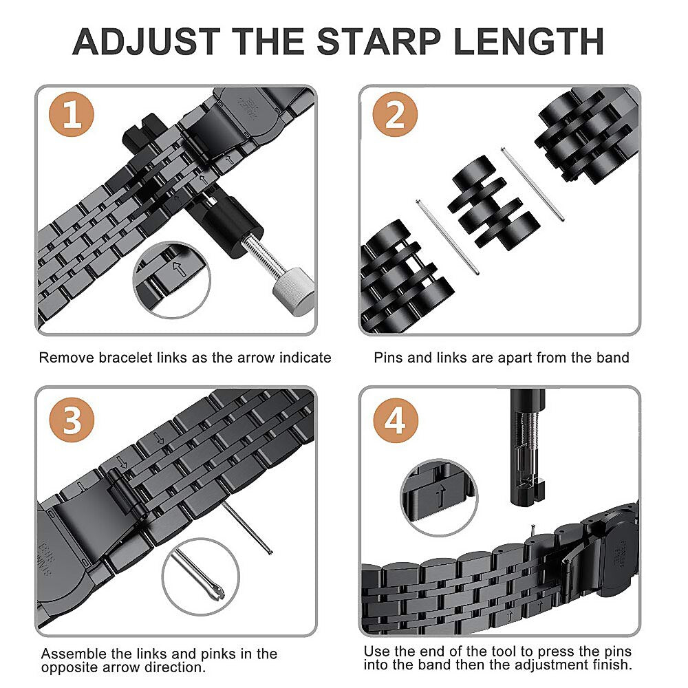 Samsung Galaxy Watch 3 45mm /46mm / Gear S3 Frontier / Classic / Watch GT 2 46mm | Metal Watch Band Straps | Silver