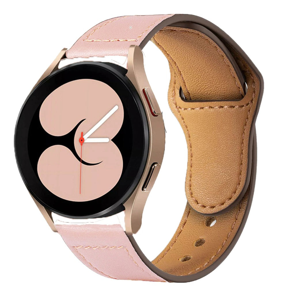 Samsung Galaxy Watch 4 40mm 44mm/Classic/Active 2 40mm 44mm/Galaxy Watch 3 41mm | Leather Wristband Strap | Pink