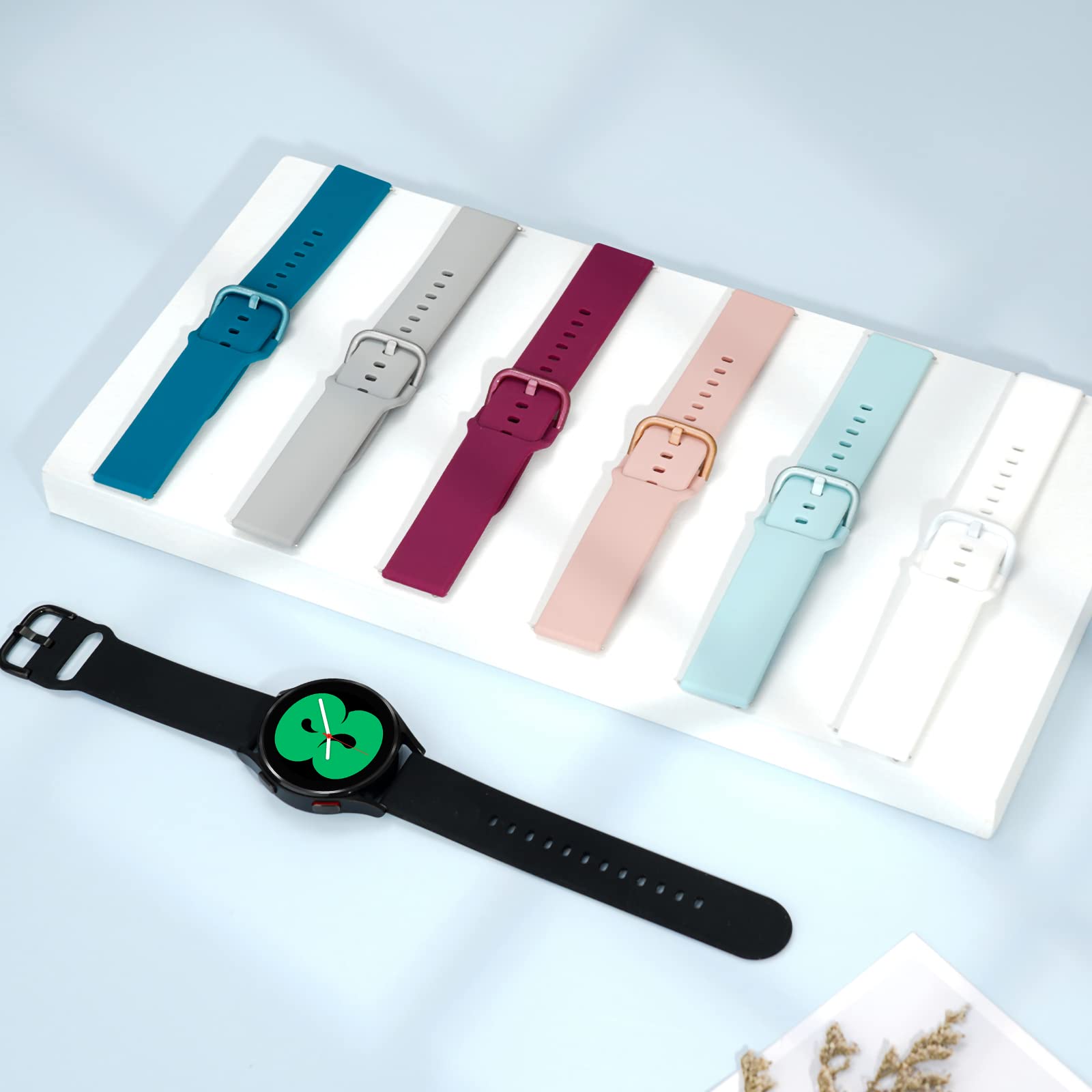 Samsung Galaxy Watch 4 40mm 44mm/Classic/Active 2 40mm 44mm/Galaxy Watch 3 41mm | Silicone Strap watch Band | Pink