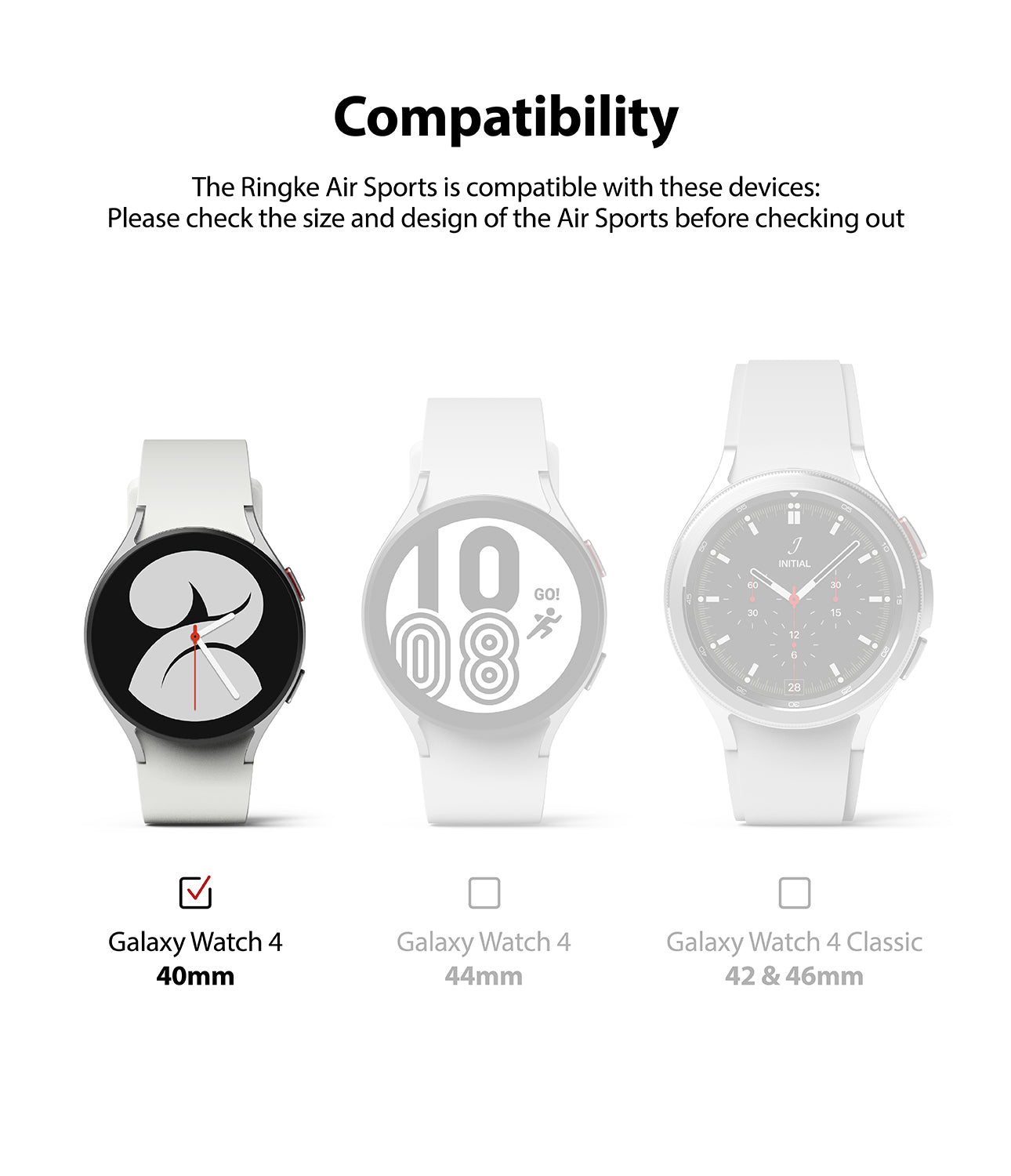 Samsung Galaxy Watch 4 40mm Case| Air Sports Series| Black