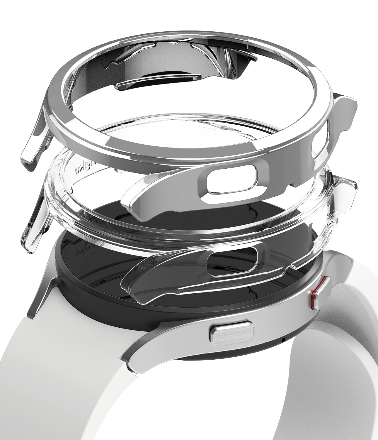 Samsung Galaxy Watch 4 40mm Case| Slim Series| Clear + Chrome