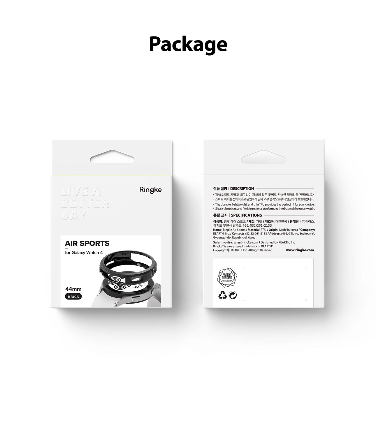 Samsung Galaxy Watch 4 44mm Case| Air Sports Series| Black