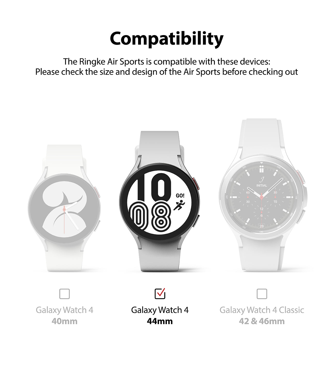 Samsung Galaxy Watch 4 44mm Case| Air Sports Series| Black