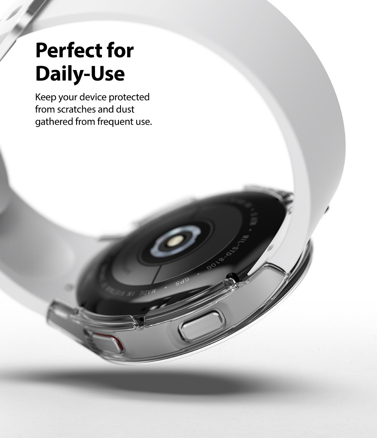 Samsung Galaxy Watch 4 44mm Case| Slim Series| Clear + Dark Chrome